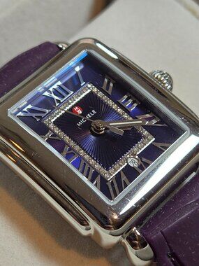 Michele Limited Edition Deco Madison Blue .10CTTW Dia Watch w/Sapphire Crystal